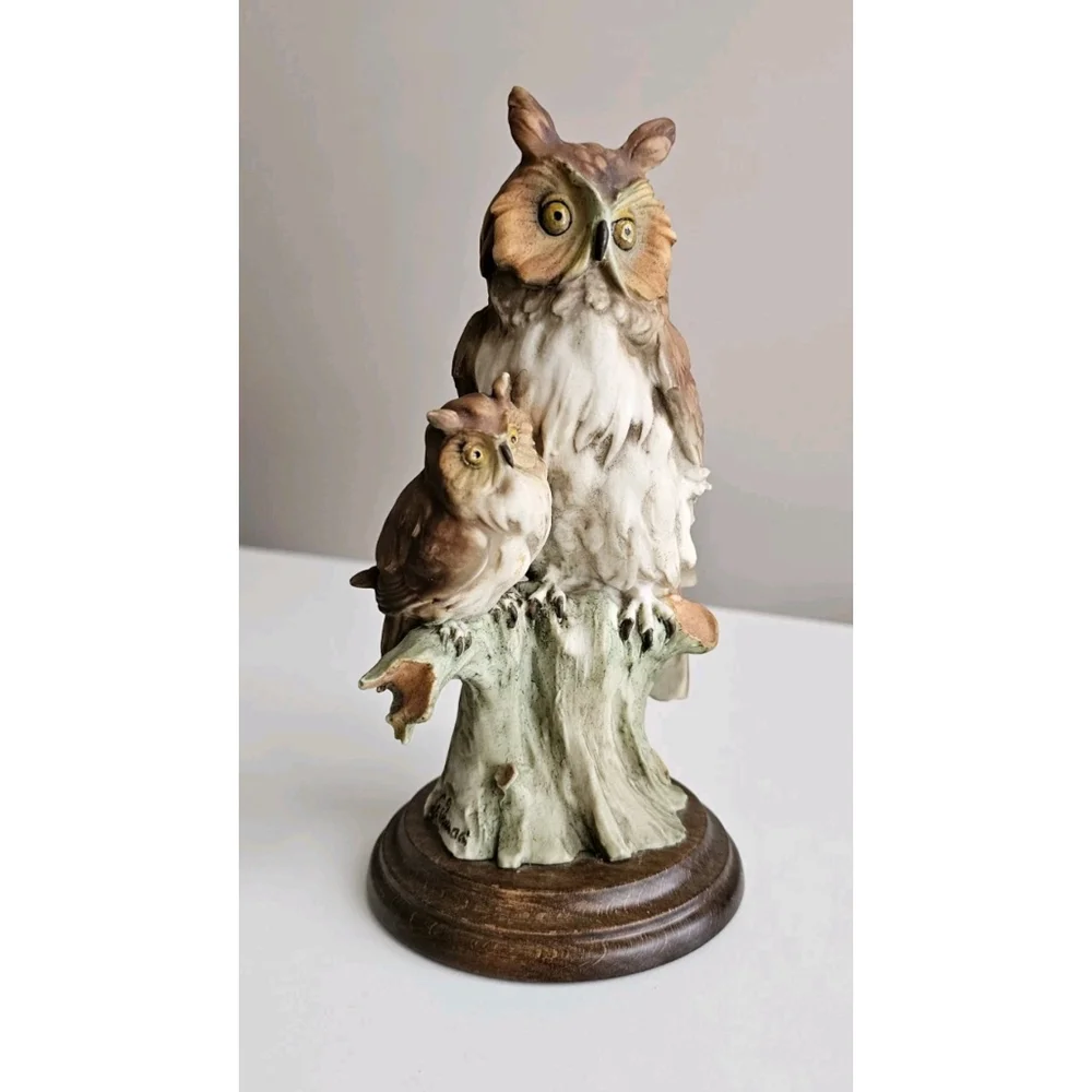 Giuseppe Armani Owl & Owlet Figurine Capodimonte Style Italy – Vintage Porcelain - Picture 4 of 16